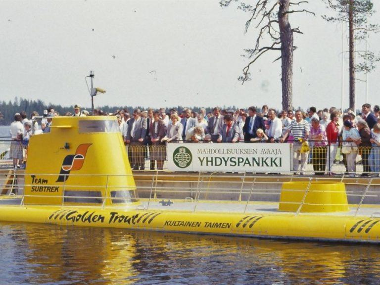 The Golden trout submarine at lake Simojärvi in Ranua