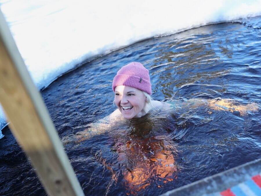 Ice swimming is a popular wintertime hobby in Finland