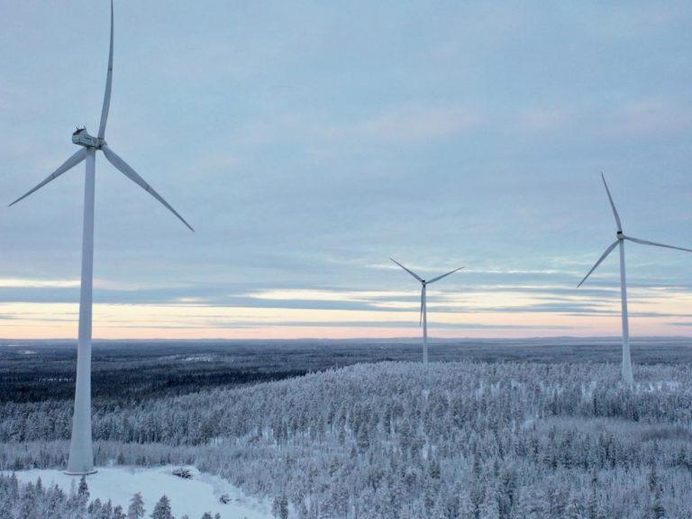Wind mills producing electricity in Finland