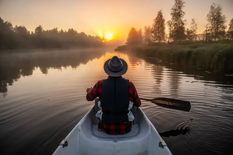 Midnightsun canoeing ranua lapland finland